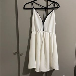 White flare mini dress